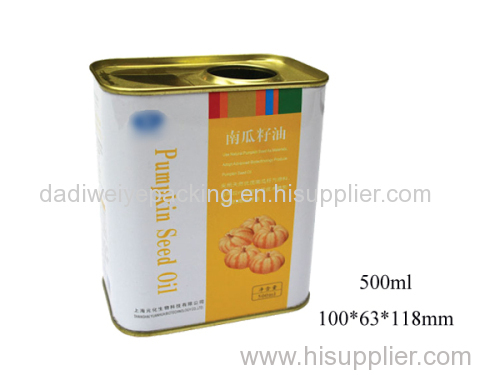 500ml Pumpkin Seed Oil Metal Tin Can