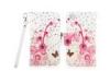 Female Flower PU Leather Cell Phone Wallet Cases With Strap For Apple iPhone 4 4S
