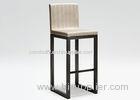 Dark Brown Features Wood Base Modern Bar Chairs With Fabric Cushion