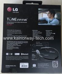 New LG Tone HBS-900 Infinim Stereo Premium Bluetooth Headset Neckband Style Headphone Silver