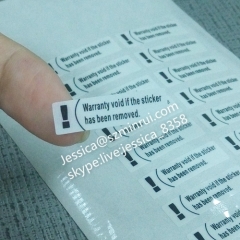 Custom Paper Void Warranty Seal Sticker Anti-counterfeit Feature Security Warranty Void Label For Packaging
