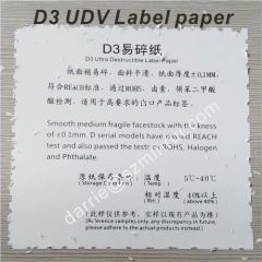 Hotsale Eco-friendly Ultra destructible adhesive vinyl label materials smooth medium fragile facestock passed 138 tests