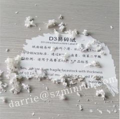 Hotsale Eco-friendly Ultra destructible adhesive vinyl label materials smooth medium fragile facestock passed 138 tests