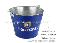 5L Oval Metal Ice Bucket with Handle Ice Beer Bucket Supplier