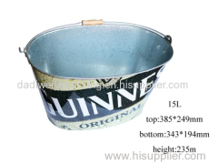 15L Galvanized Iron Ice Bucket with Handle