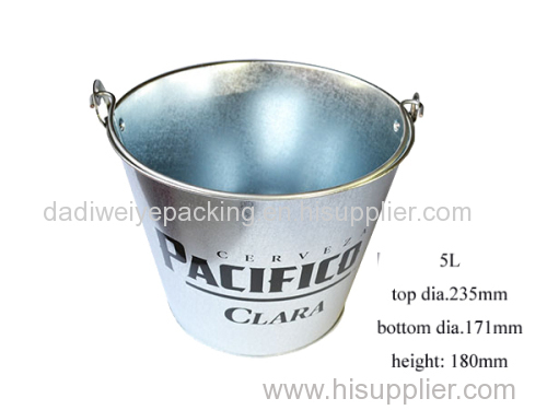 5L Galvanized Metal Ice Bucket