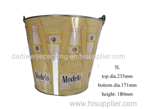 5L Beer Pattern Galvanized Metal Bucket