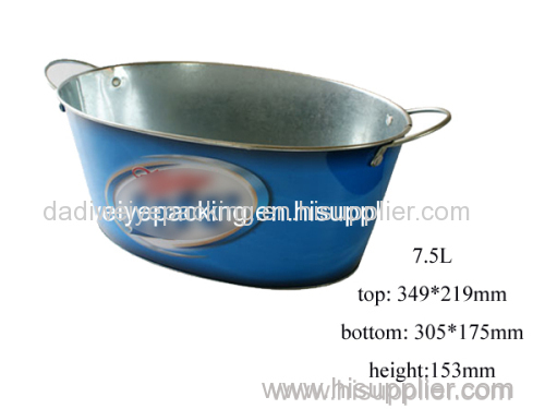 7.5L Oval Metal Ice Bucket with Handle