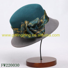 Factory Price Fedora Hat Wool Felt Hat Bucket Wool Felt Hat with Flower Decoration
