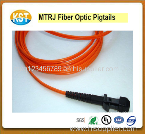 MTRJ Fiber Optic Pigtails/red outer sheath jacket patch cord 9/125um 62.5/125um or 50/125um/10G fiber tape optic pigtail