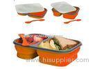Reusable Microwave Oven Safe Folded Silicone Lunch Box Containers With Compartments