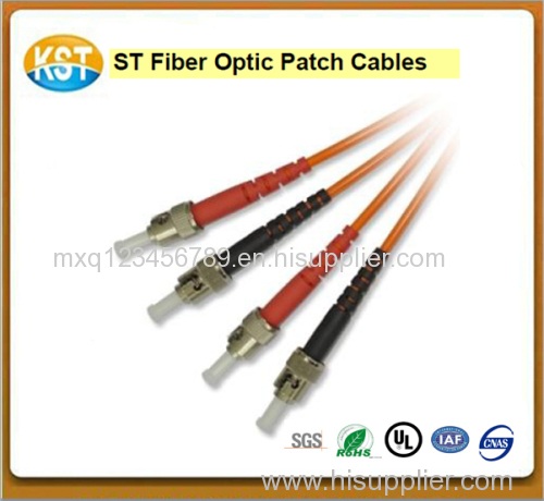 ST Fiber Optic Patch Cables/patch cord fiber optic jumper with singmode yellow and multimode orange color sheath jacket