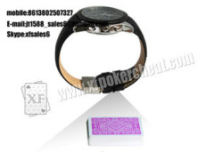 Black Leather Strap Wrist Watch Spy Camera Poker Scanner For Side - Marks Playing Cards