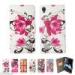 Waterproof Flora Pu Wallet Flip Cell phone Case For Sony Xperia M / E / SP