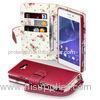 Fashion Premium PU Leather Wallet Phone Case for Sony Xperia M2 With Floral Interior