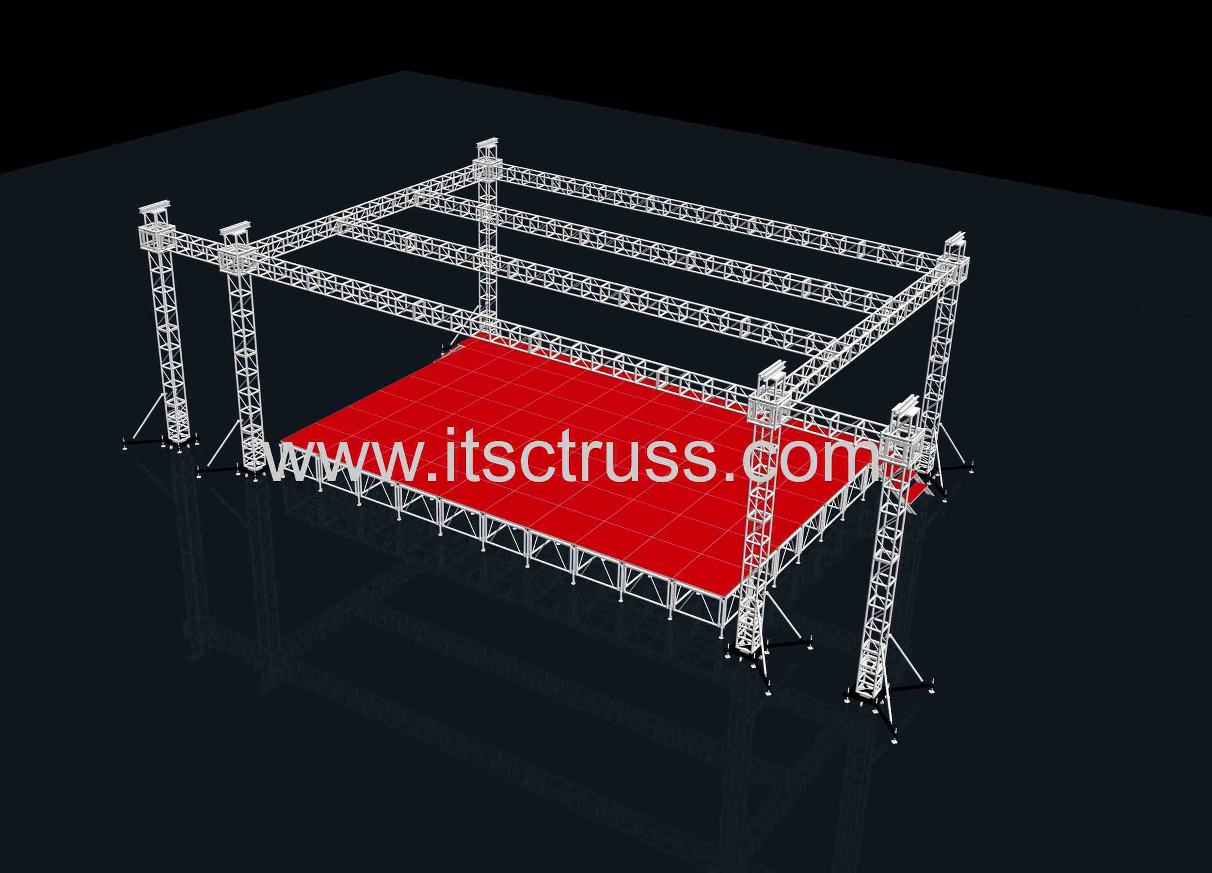 60X40X30ft box trusses and 300pcs stages in stock now