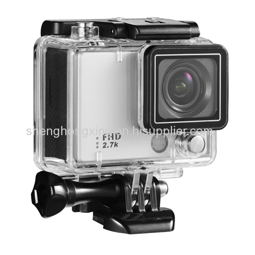 Ambarella A7 2.7K 30fps underwater fishing camera with 1.5" screen wrist remote controller