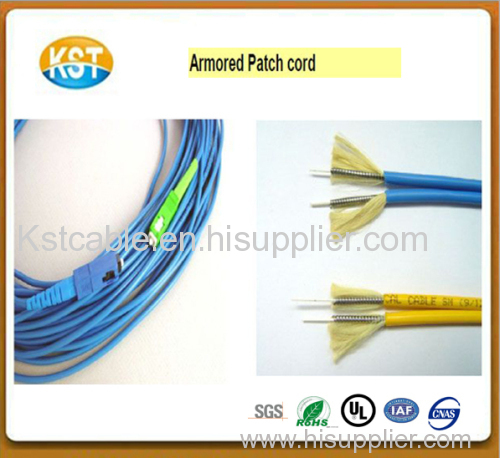 Optical Devices SC FC ST LC MU MT-RJ etc types Armored fiber optic Patch cord/fiber jumper armored patch cord pigtail