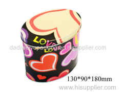 Marquise Heart Pattern Metal Can with Cover