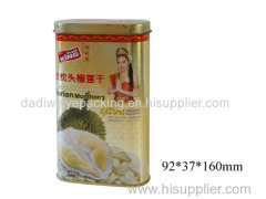 Oval Durian Dry Metal Cans Snacks Tank