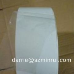 Transparent ultra destructible adhesive label paper materials.clear fragile UDV paper