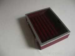 Top grade PU leather Ring Gift Box with Aluminium Edge and big Window