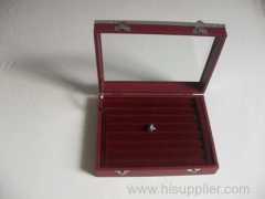 Top grade PU leather Ring Gift Box with Aluminium Edge and big Window