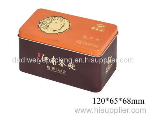 rectangle tea metal tin box