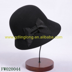 Black Winter Wool Felt Hat For Outdoor 57cm