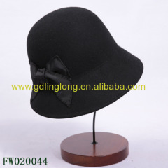 Black Winter Wool Felt Hat For Outdoor 57cm