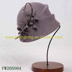 100% wool Felt hat wool hat mountain wool felt hats with beautiful adornment