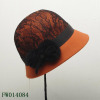 Orange Color Bucket Hat Wool Felt Hat WIth Flower