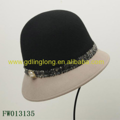 Custom Casual Ladies Wool Felt Hats with Wool Band