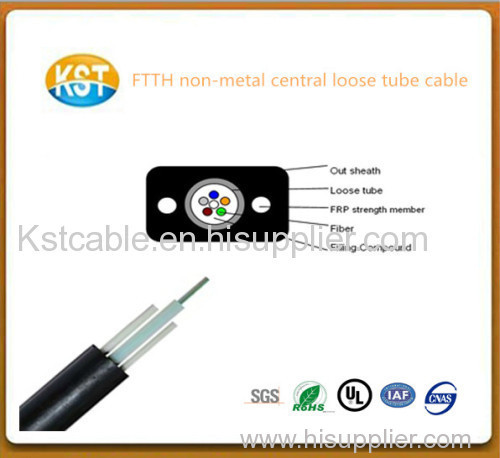 Outdoor FTTH cable ftth flat fiber optic cable with Non-metal Central Loose Tube FTTH for indoor for home fiber cable