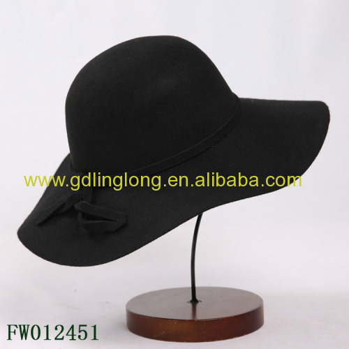 Floppy Wool Felt Hat Black Fashion Hat Folderable Wool Hat