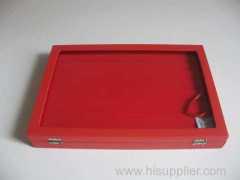High Grade PU cover Wood Gift Box for Ring Display