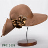 Natural Grey Wool Felt Hat with Beautiful Flower Decorations