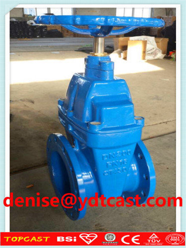 DIN F4 cast iron Gate valve PN16 bule gate vavles DN80 DN100 EPDM Silicone