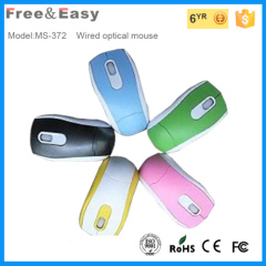 3d middle size flat optical usb mouse cable 1.35M