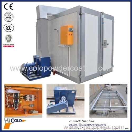 LPG/Gas indirect fired heater powder curing oven with front and back doors