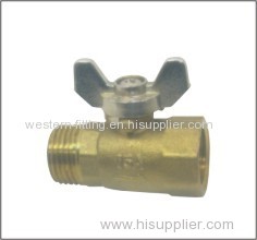 Brass Ball Valve Surface Raw Butterfly Handle