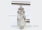 High pressure angle type needle valve for getting pressure PN0.6 Mpa to PN120 Mpa DN6 mm