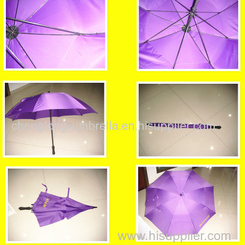 Fiberglass frame double layer golf umbrella