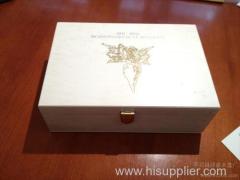 Top grade PU leather cover Wood Cosmetic Box