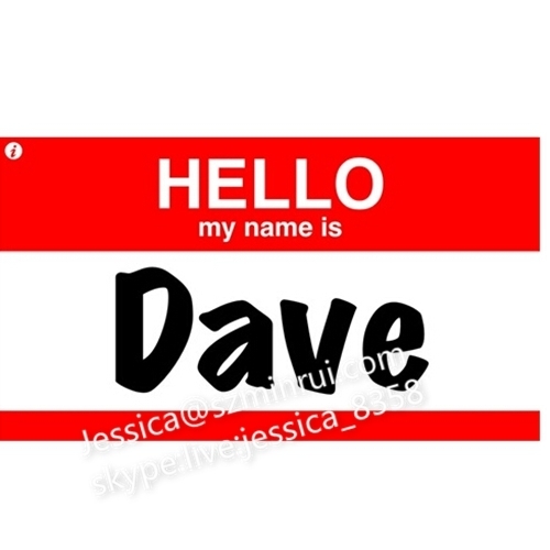 High Quality Hello Name Card Stickers Blank Eggshell Stickers Hello My Name Is Writable Destructible Sticker