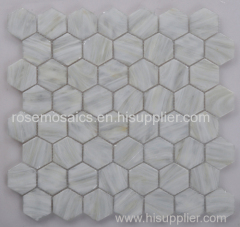 Hexagonal Shape Iridescent Glass Mosaic