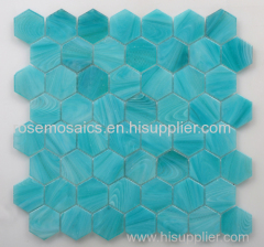 Hexagonal Shape Iridescent Glass Mosaic