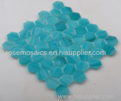 Hexagonal Shape Iridescent Glass Mosaic