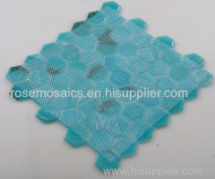 Hexagonal Shape Iridescent Glass Mosaic