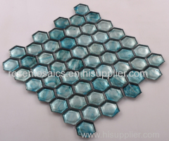 Hexagonal Shape Iridescent Glass Mosaic